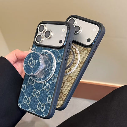 Designer Monogram MagSafe Case with Lens Rings For iPhone 13-18 Pro & Pro Max