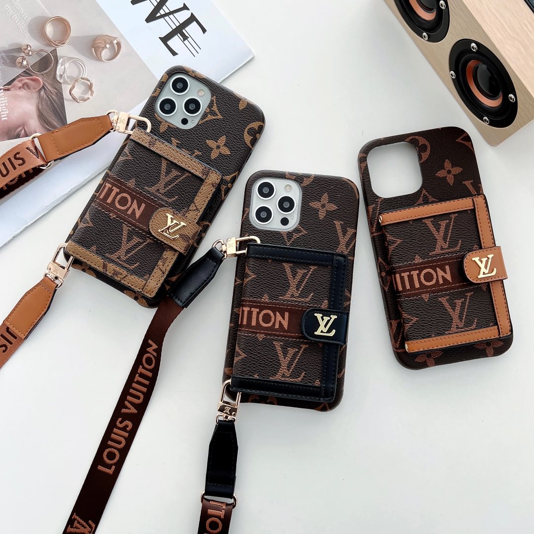 EMBROIDERED WALLET CARD HOLDER PHONE CASE 13-18 Pro & Pro Max