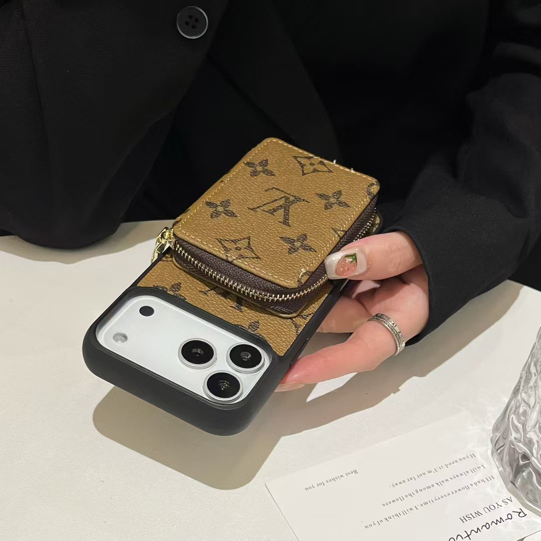 Luxury Leather Wallet Card Holder Crossbody iPhone Case 12-18 Pro & Pro Max