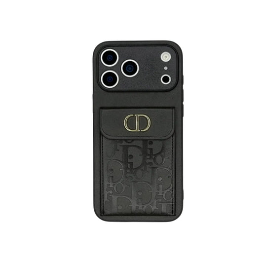 Dior Oblique Flap Pocket Leather Case For iPhone 12-18 Series