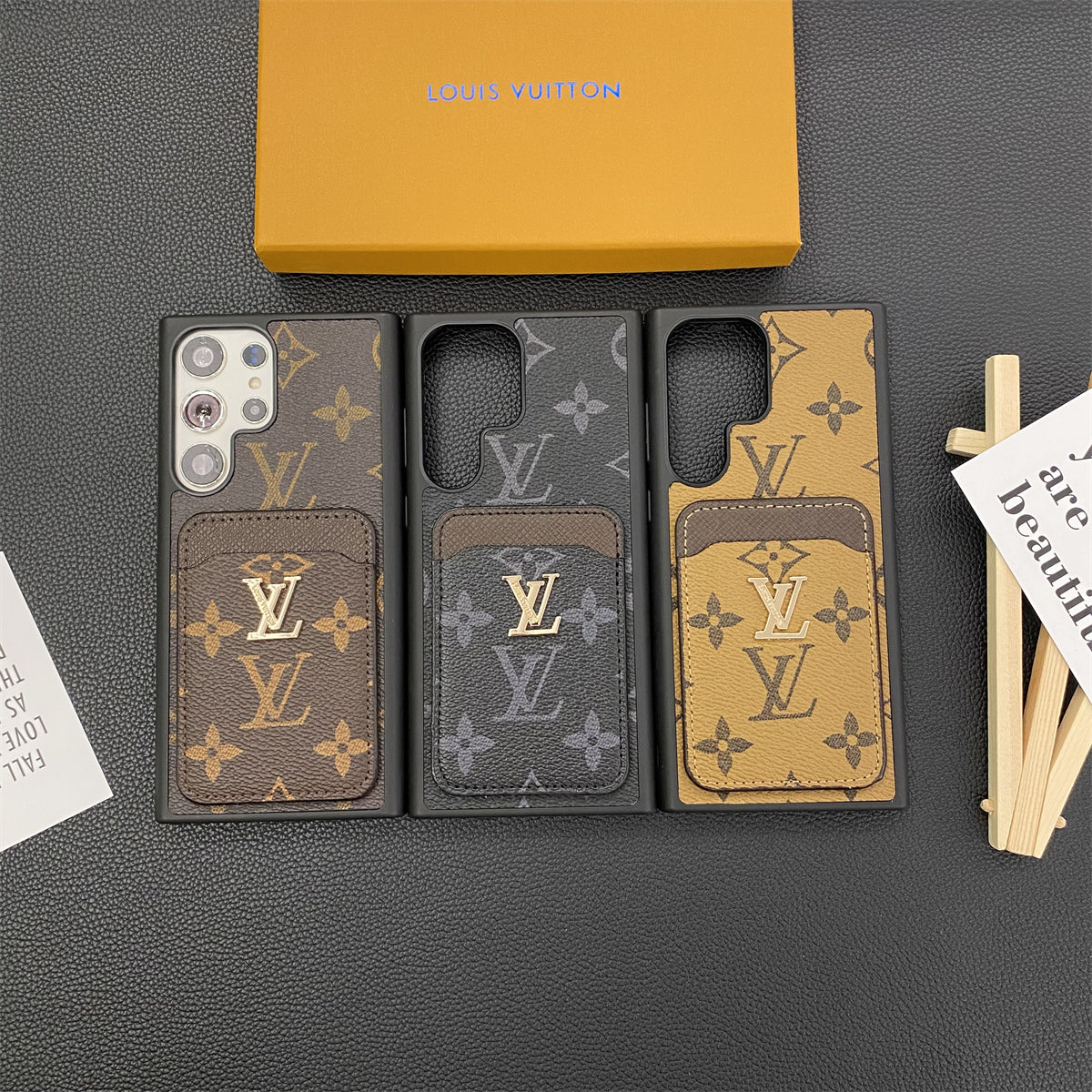 SAMSUNG GALAXY PETITE MALLE PHONE CASES CARD HOLDER MONOGRAM CANVAS Roxy New