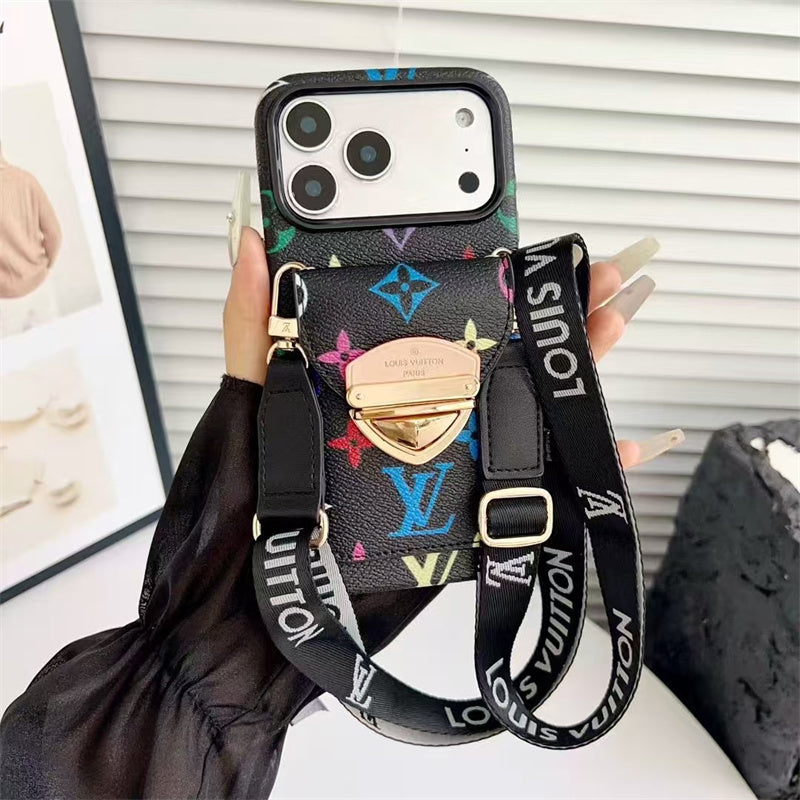 LV Luxury Phone Case with Strape For iPhone 13-18 Pro & Pro Max