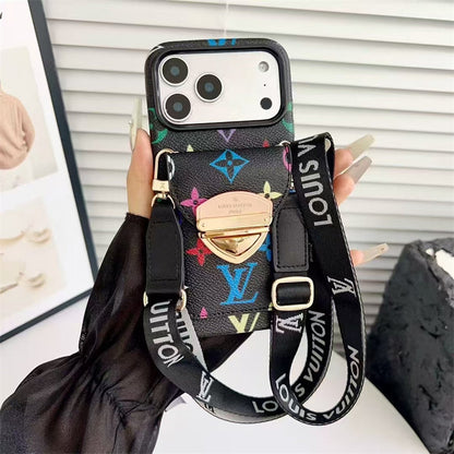 LV Luxury Phone Case with Strape For iPhone 13-18 Pro & Pro Max