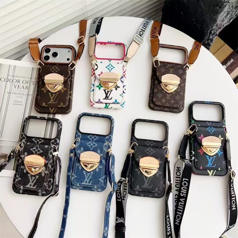 LV Luxury Phone Case with Strape For iPhone 13-18 Pro & Pro Max