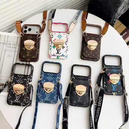 LV Luxury Phone Case with Strape For iPhone 13-18 Pro & Pro Max