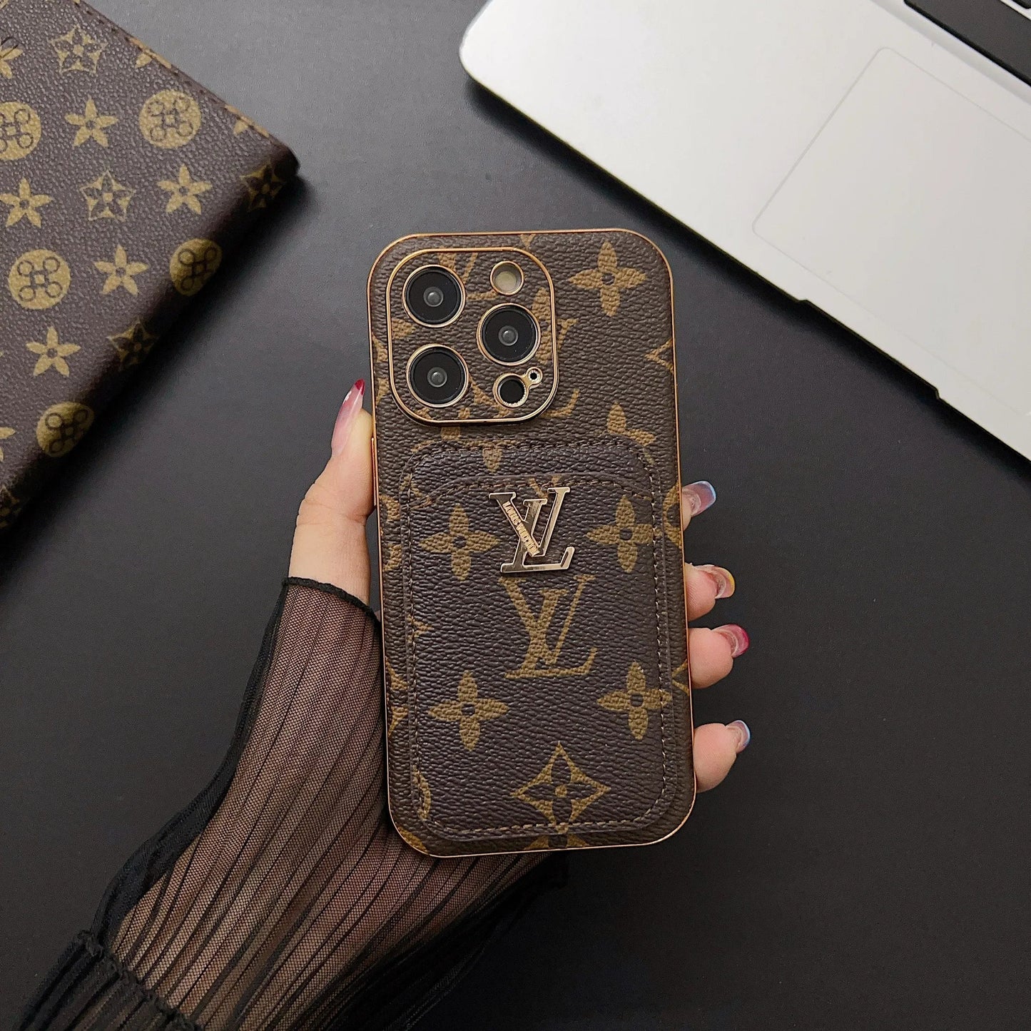 Executive Edition Card Holder Case - Classic Artisan Print & Hybrid Protection