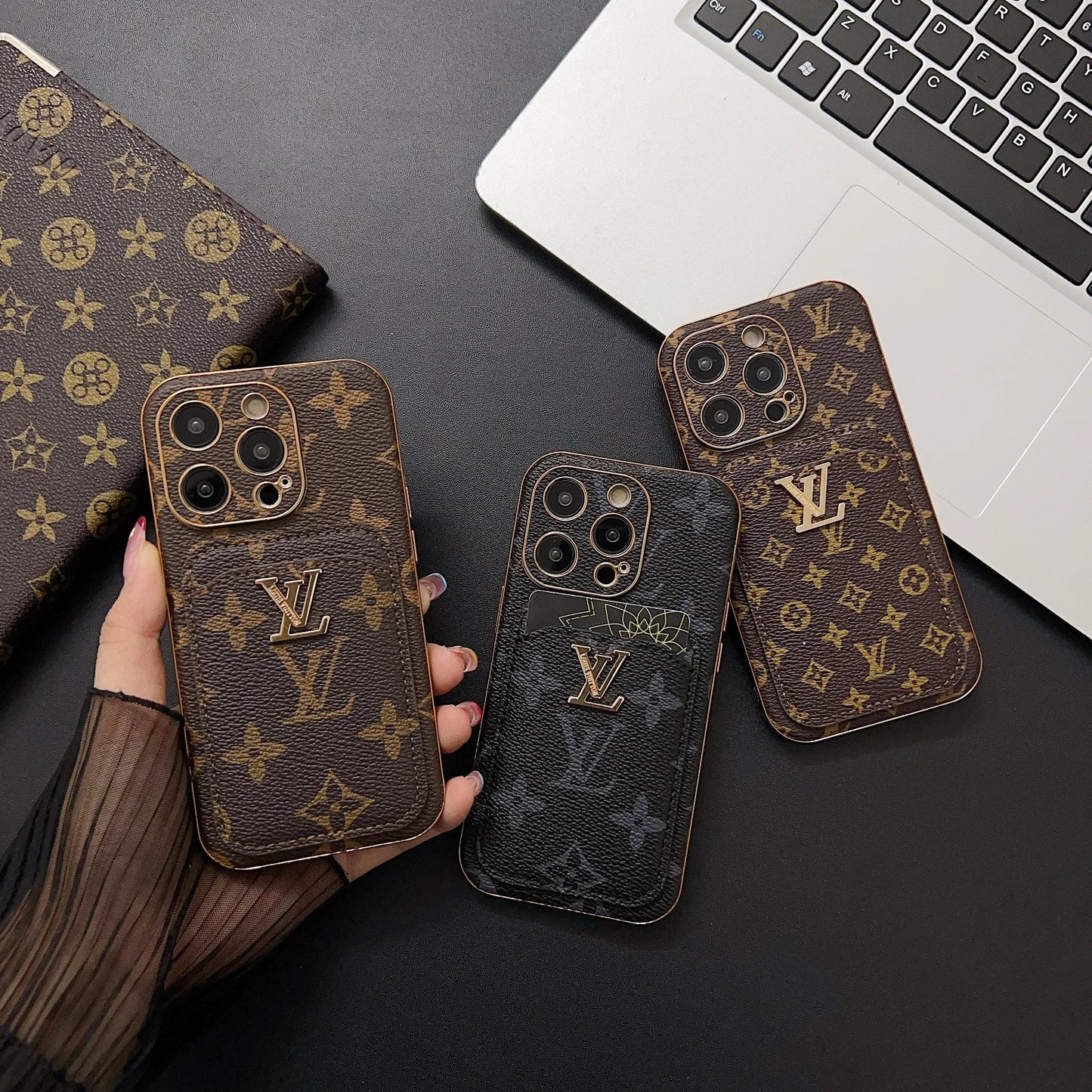 Executive Edition Card Holder Case - Classic Artisan Print & Hybrid Protection
