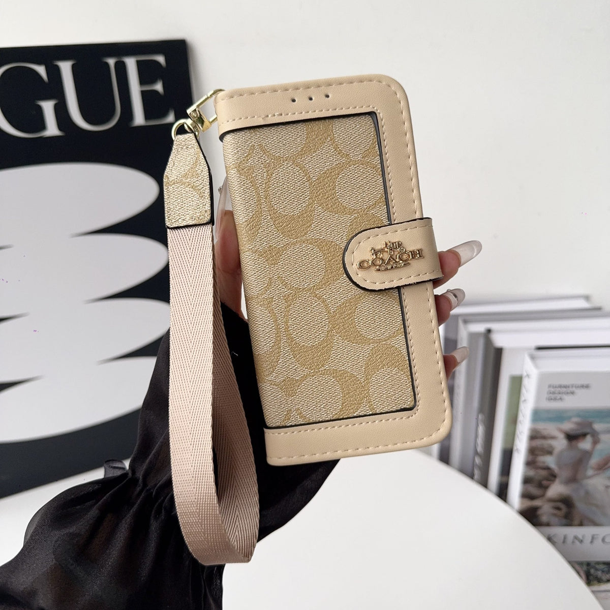 Luxury Fold Wallet Case with Wrist Strap - iPhone 12-18 Pro & Pro Max