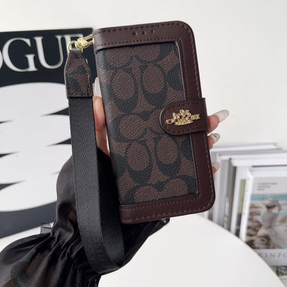 Luxury Fold Wallet Case with Wrist Strap - iPhone 12-18 Pro & Pro Max