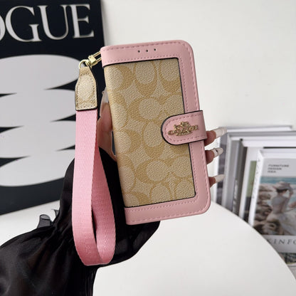 Luxury Fold Wallet Case with Wrist Strap - iPhone 12-18 Pro & Pro Max