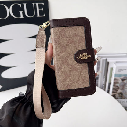 Luxury Fold Wallet Case with Wrist Strap - iPhone 12-18 Pro & Pro Max