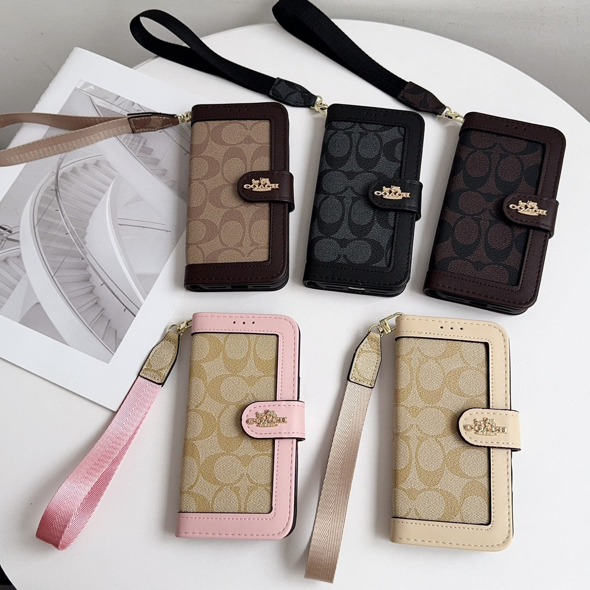 Luxury Fold Wallet Case with Wrist Strap - iPhone 12-18 Pro & Pro Max