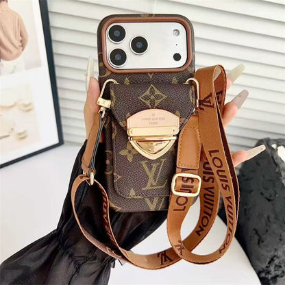 LV Luxury Phone Case with Strape For iPhone 13-18 Pro & Pro Max