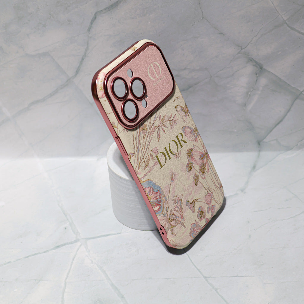 Beige Floral Dior Luxury Case - iPhone 13-18 Pro & Pro Max