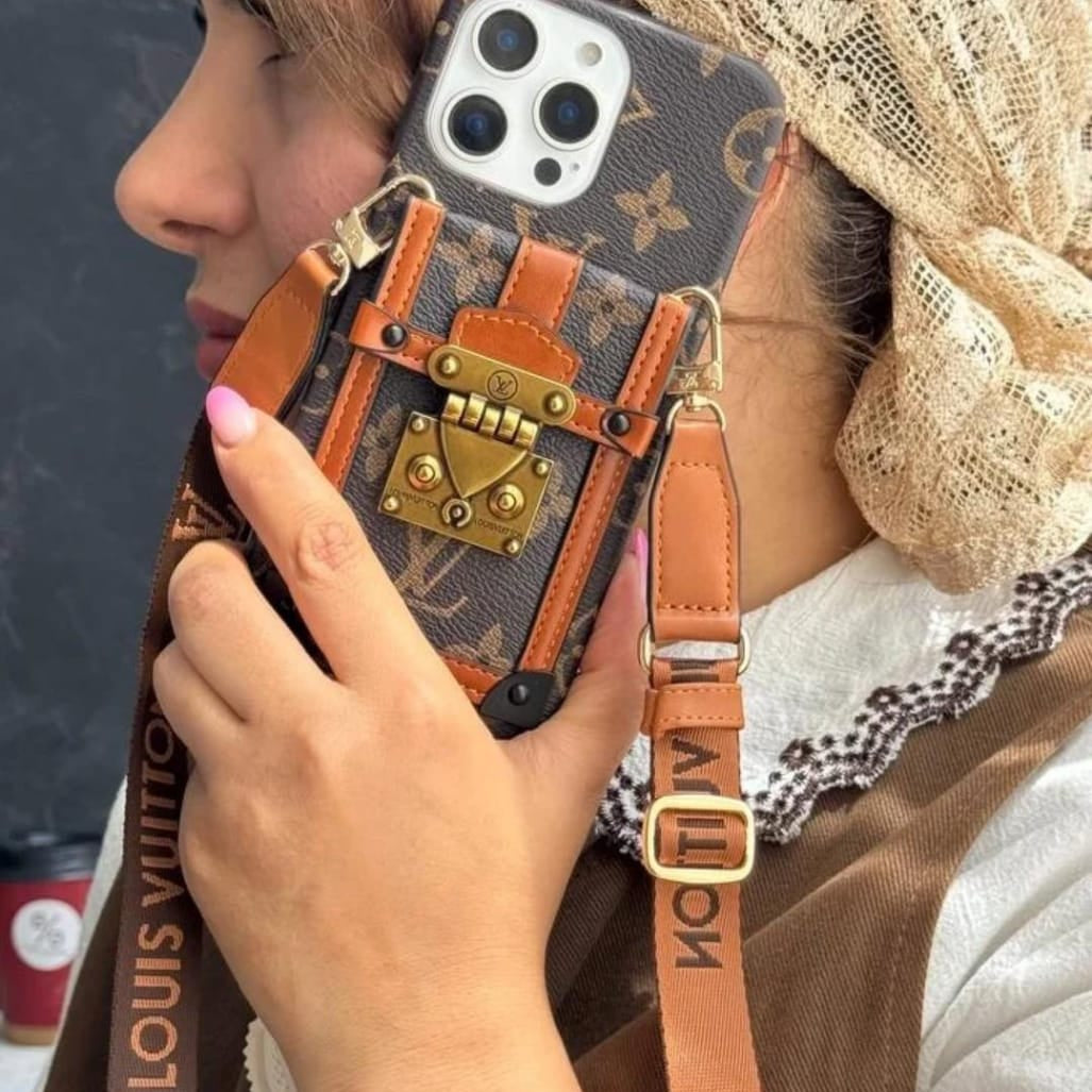 Canvas Leather Wallet Card Holder Crossbody iPhone Case 12-18 Pro & Pro Max