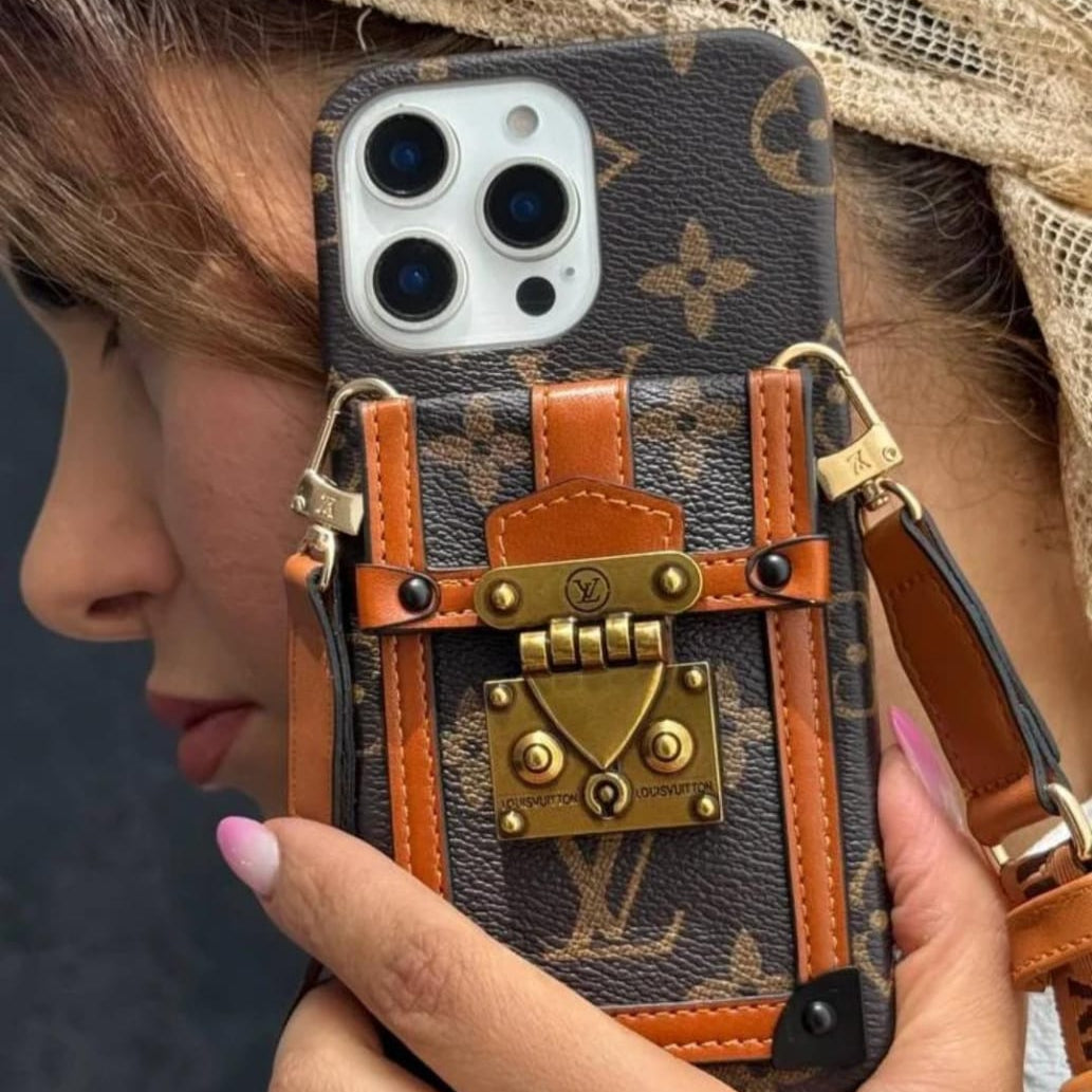 Canvas Leather Wallet Card Holder Crossbody iPhone Case 12-18 Pro & Pro Max
