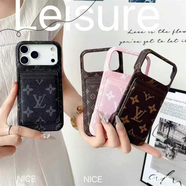 Leather Card Holder Case for iPhone 12-18  Pro & Pro Max