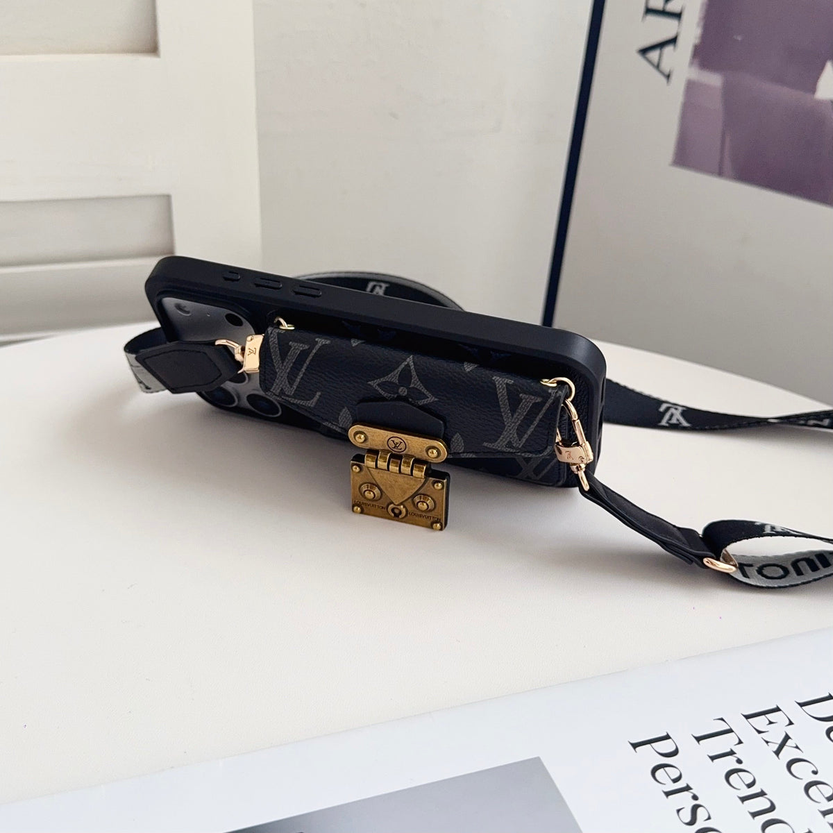 Luxury iPhone Case with Card Holder and Strap 12-18 Pro & Pro Max