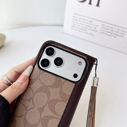 Luxury Leather Fold Wallet Case - iPhone 12-18 Pro & Pro Max