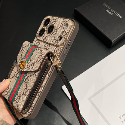 Luxury Classic Pocket Buckle Stripe Case - iPhone 12-18 Pro & Pro Max