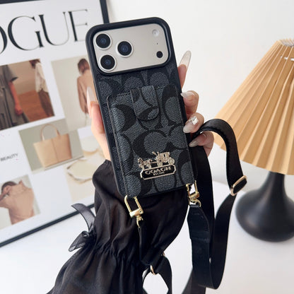 Luxury Leather Card Slot Signature Case - iPhone 12-18 Pro & Pro Max