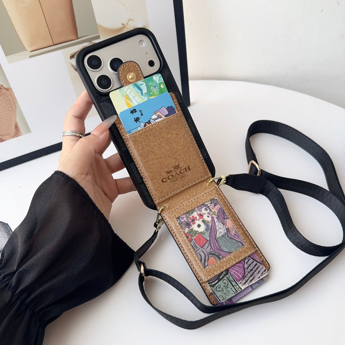 Luxury Leather Card Slot Signature Case - iPhone 12-18 Pro & Pro Max