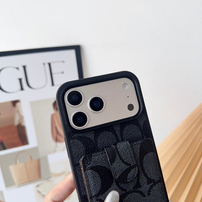 Luxury Leather Card Slot Signature Case - iPhone 12-18 Pro & Pro Max
