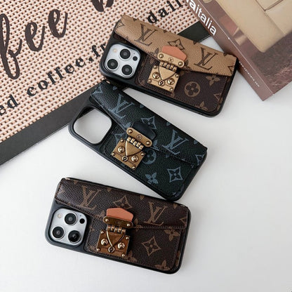 LUXURY LOCK CARD BAG CROSSBODY CHAIN IPHONE CASE