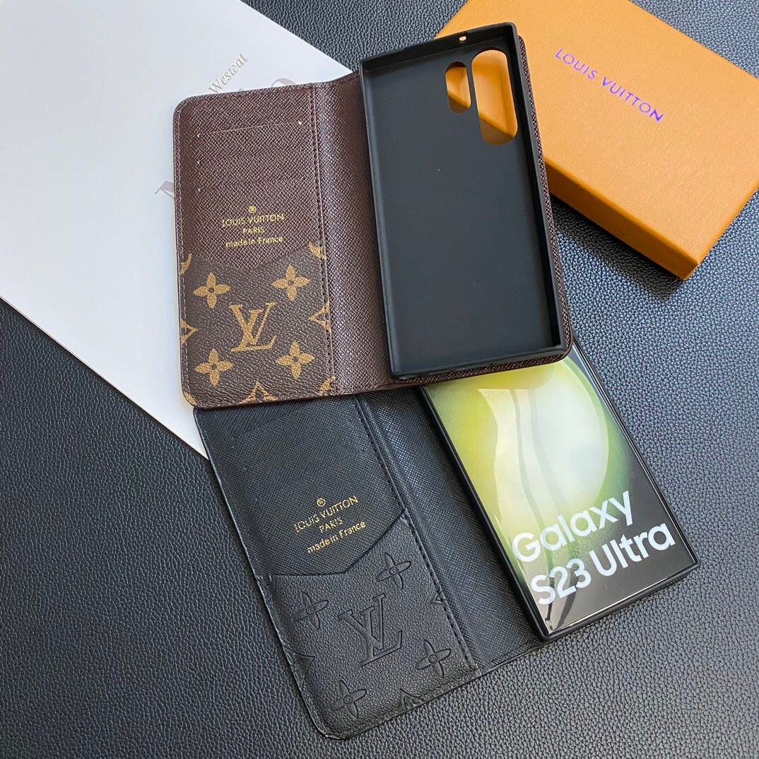 MONOGRAM LEATHER CARD COVER GALAXY CASE FOR SAMSUNG Roxy New