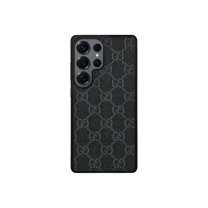 Luxury Monogram Canvas Black Case for Samsung S22-S26 Series