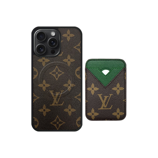 Magsafe Cardholder LV Monogram with Case For iPhone 12-18 Pro & Pro Max