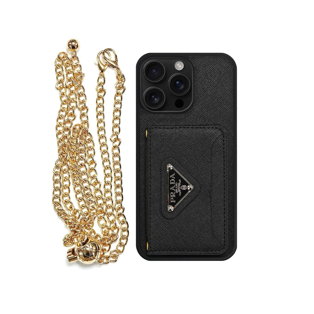 Luxury Chain Strap Triangle Logo Case - iPhone 12-18 Pro & Pro Max