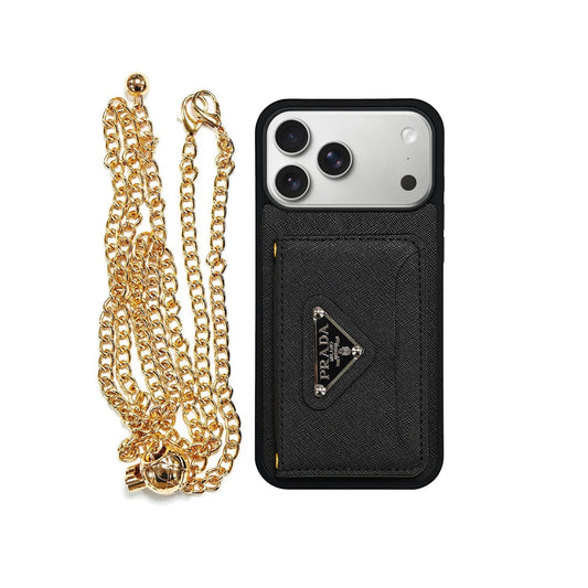 Luxury Chain Strap Triangle Logo Case - iPhone 12-18 Pro & Pro Max
