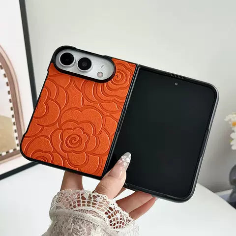 Embossed Floral Leather Case for iPhone Duo