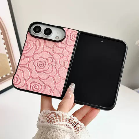 Embossed Floral Leather Case for iPhone Duo