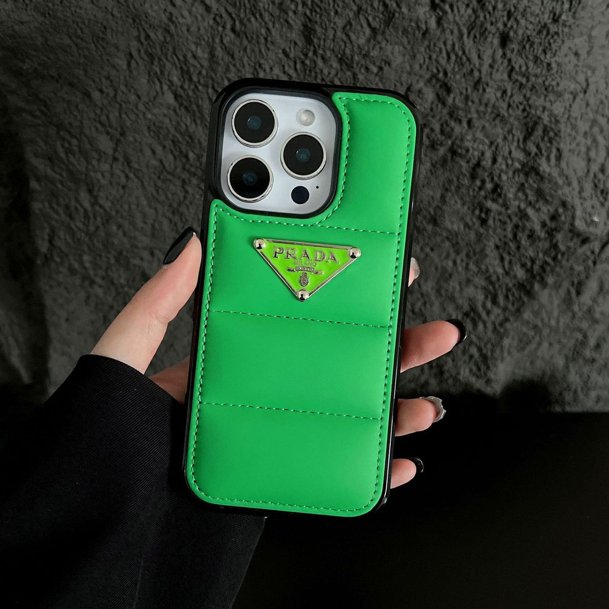 Luxury Puffer Pocket Logo Case - iPhone 12-18 Pro & Pro Max