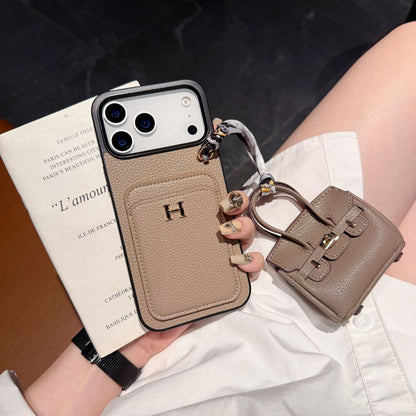 Designer Case with Mini Bag Charm & Strap - iPhone 12-18 Pro & Pro Max