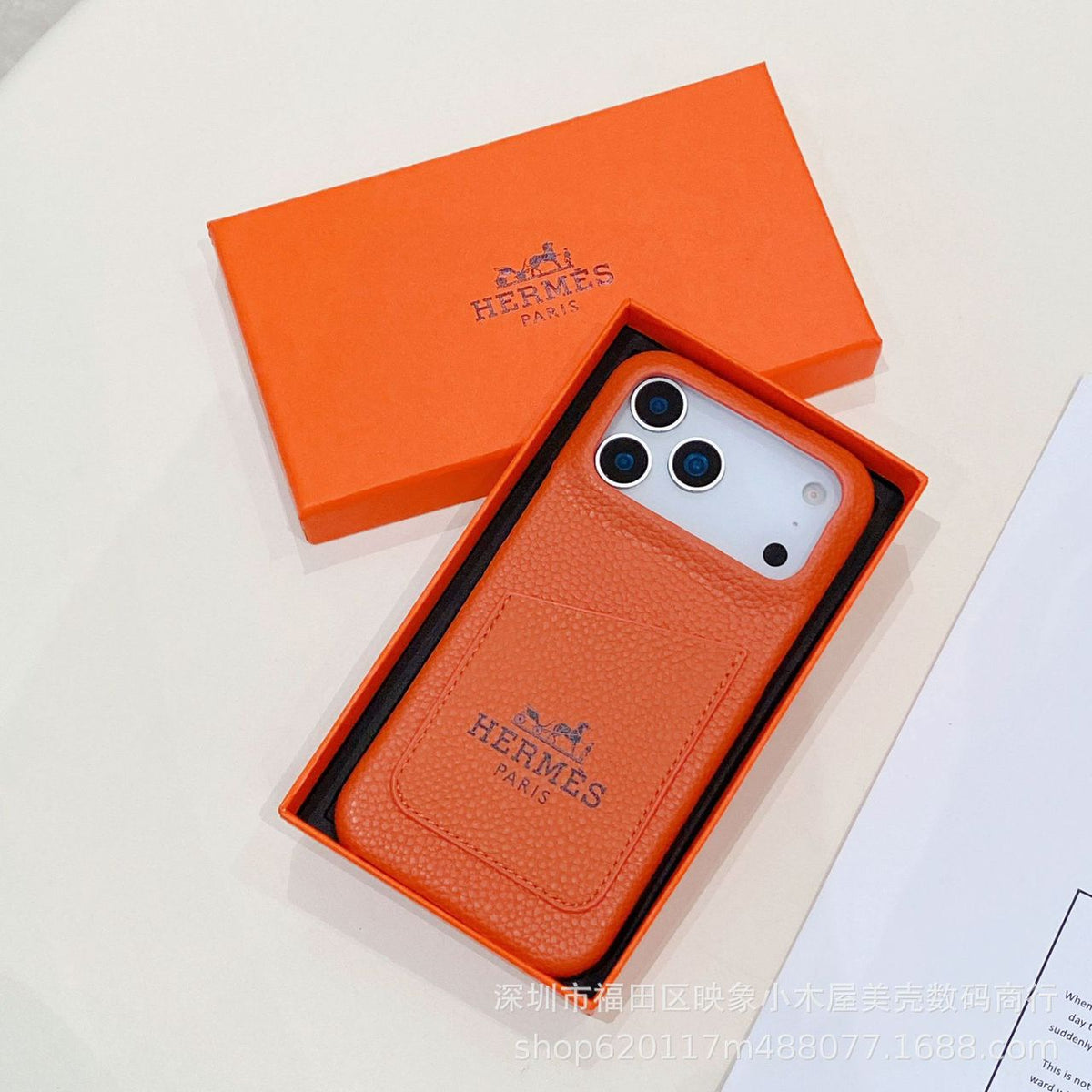 Luxury Pocket Designer Case with Logo - iPhone 12-18 Pro & Pro Max