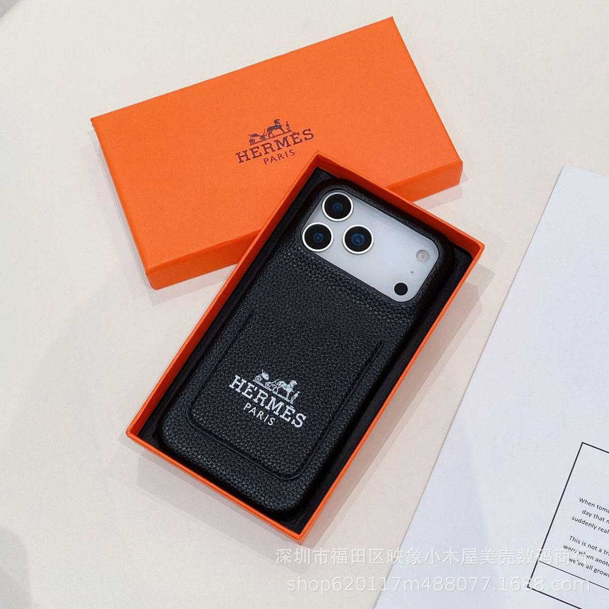 Luxury Pocket Designer Case with Logo - iPhone 12-18 Pro & Pro Max