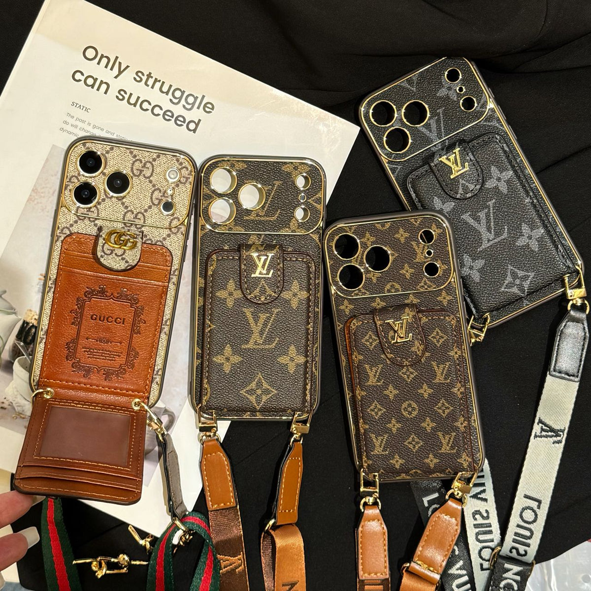 Luxury iPhone Case Card Holder for iPhone 12-18 Pro& Pro Max