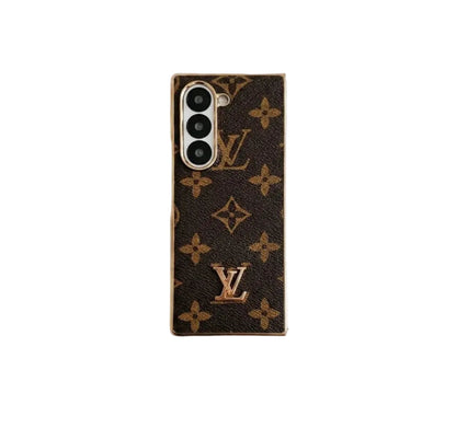 Samsung Galaxy Z Fold Luxury Gold Plated Leather Case