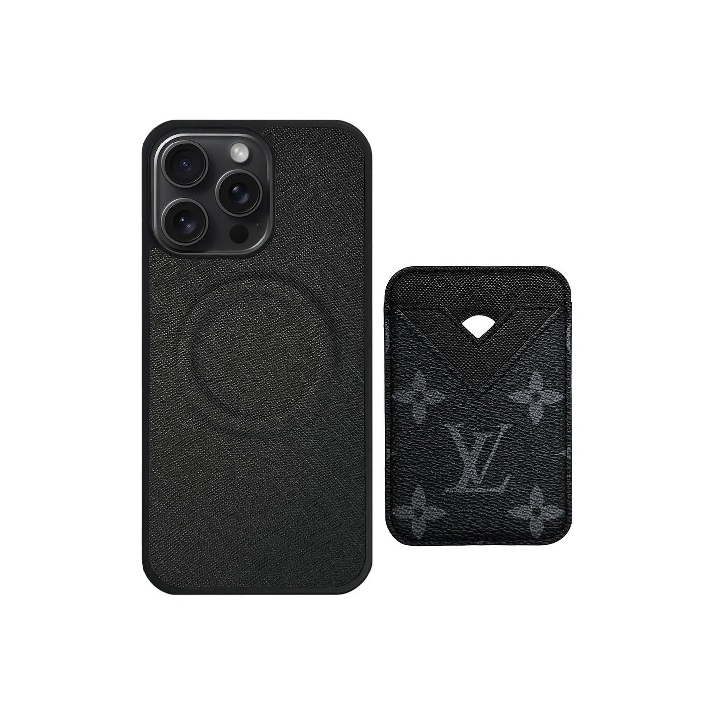 Retro Letter Brown Card Pocket iPhone Case Position 3