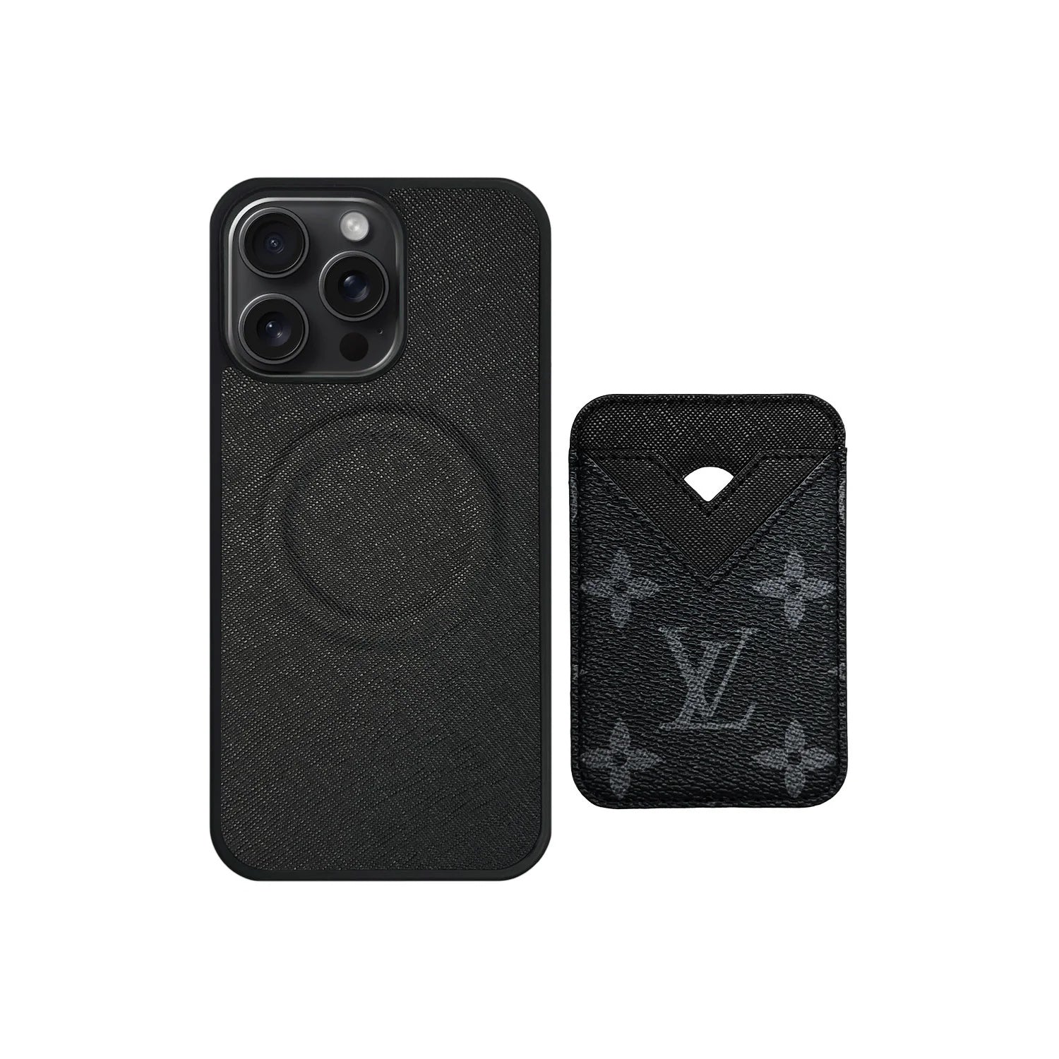 Retro Letter Brown Card Pocket iPhone Case Position 3