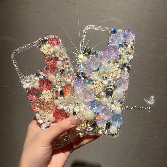 Luxury 3D Rhinestone Rose Case | Artisan Jeweled Protection for iPhone