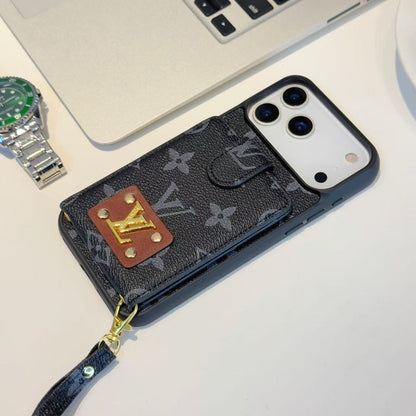 Luxury Leather Case Card Holder For iPhone 14-18 Pro & Pro Max