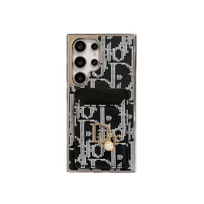 Luxury Rhinestone Iconic Fashion Case with Card Pocket for Samsung Galaxy S22-S26 Series