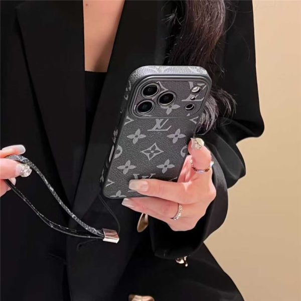 LV Phone Monogram Case with Strap For iPhone 13-18 Pro & Pro Max