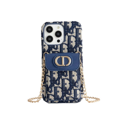 Dior Luxury Chain Case with Bracket - iPhone 12-18 Pro & Pro Max