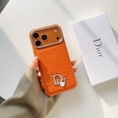 Classic Orange Dior Leather Case - iPhone 12-18 Pro & Pro Max