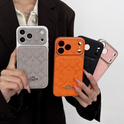 Luxury Signature Leather Case - iPhone 12-18 Pro & Pro Max